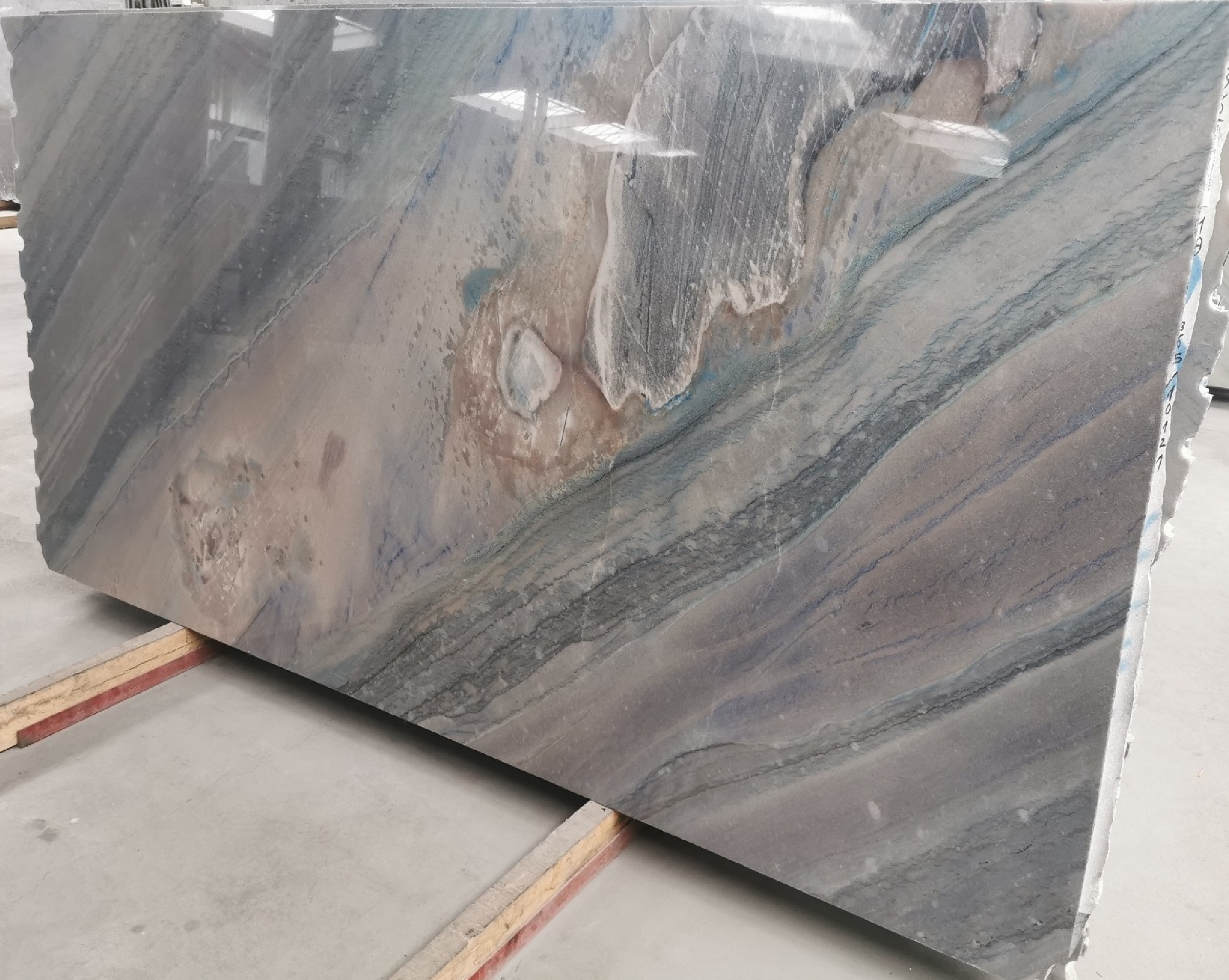 Customized Azul Imperial Quartzite Slabs Green, Blue