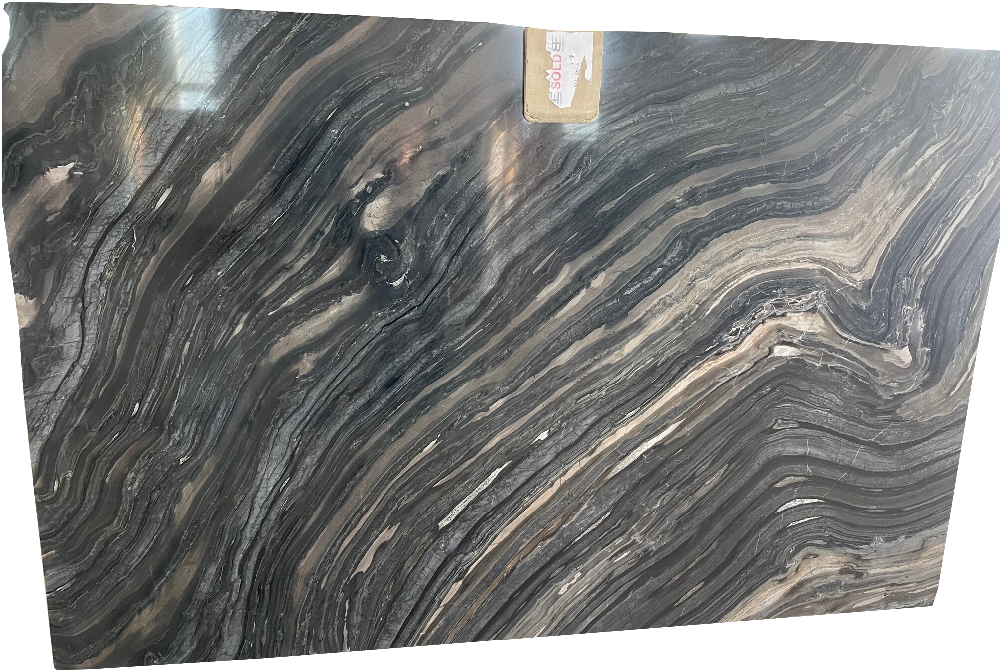 Marble Slabs for Countertops Grey - Silver Brown Wave