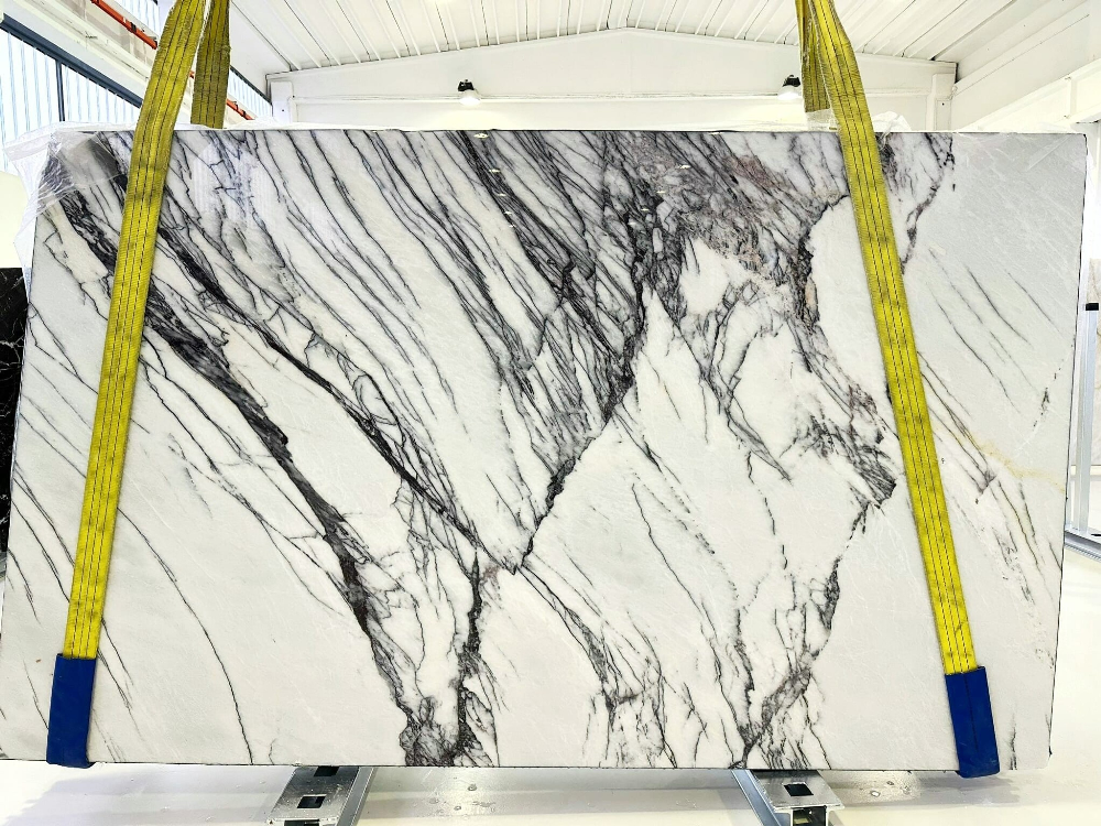 Lilac New York Marble Slabs for Wall Cladding Strong Veining