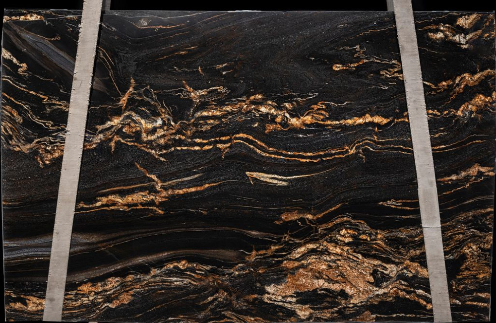 Black Taurus Hard Rock Slabs Manufacturer Strong Veining